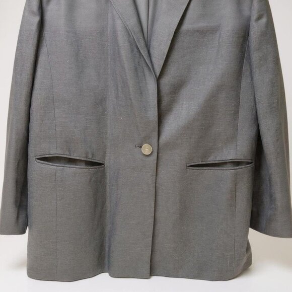 Harvé Benard Womens Black Linen Blazer and Skirt Suit Set Size 14 - Picture 7 of 16